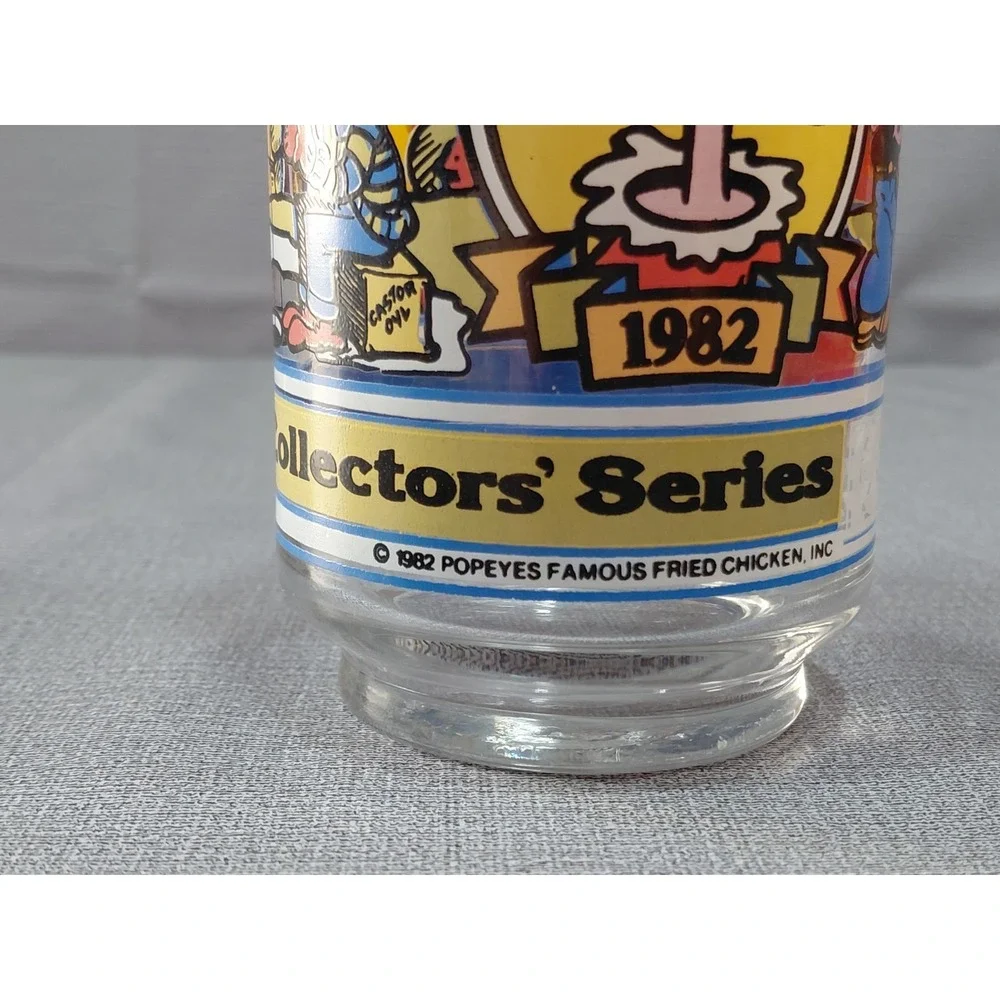 Vtg 1982 Popeye's 10th Anniv Collector's Series Glasses Olive Oyl Swee' Pea